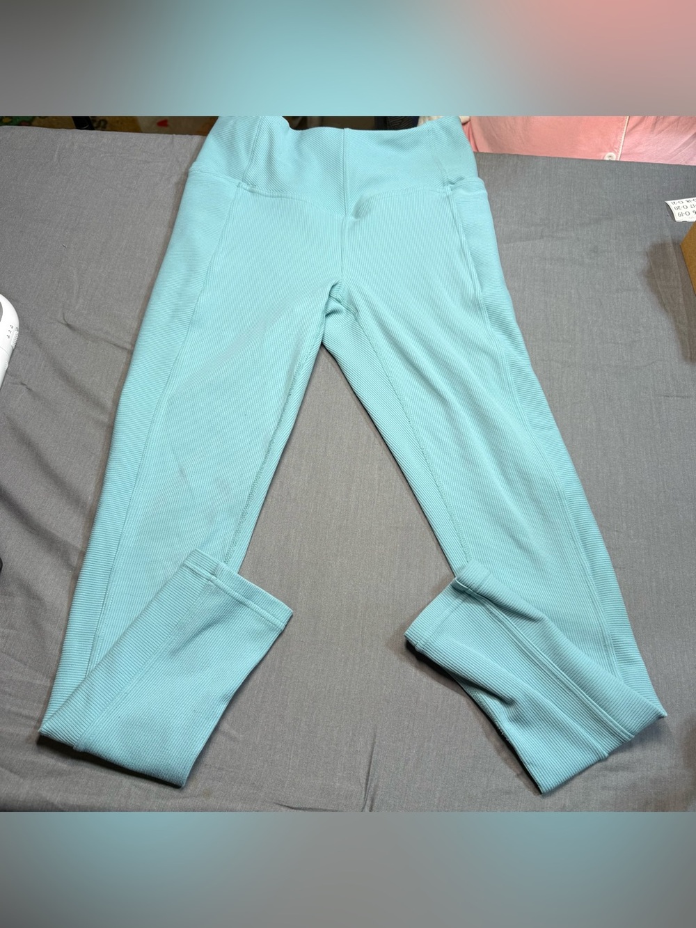 Zella Ribbed Aqua Leggings
